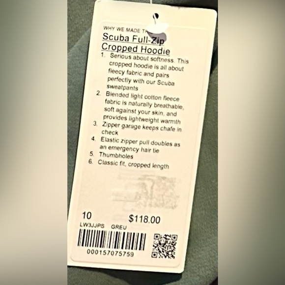 Lululemon scuba full zip cropped hoodie - Picture 2 of 2